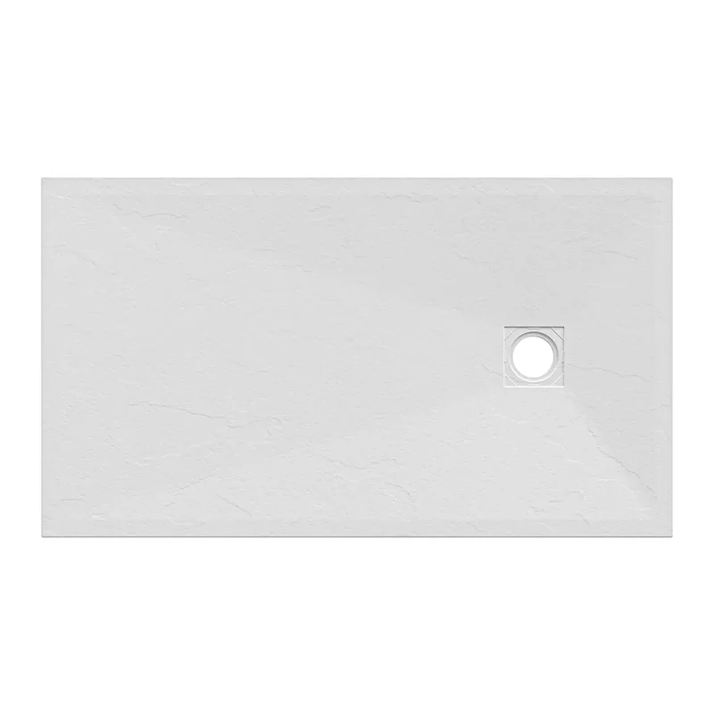 Piatto doccia rettangolare 80x90 cm in marmoresina bianco effetto pietra h3 cm | Milos
