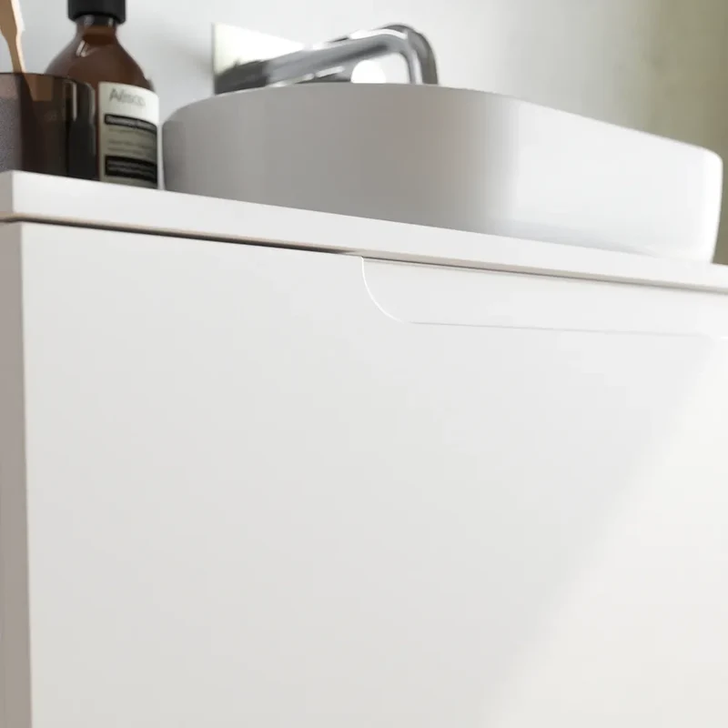 Mobile bagno sospeso 70 cm un cassetto bianco opaco con top | Ardenne
