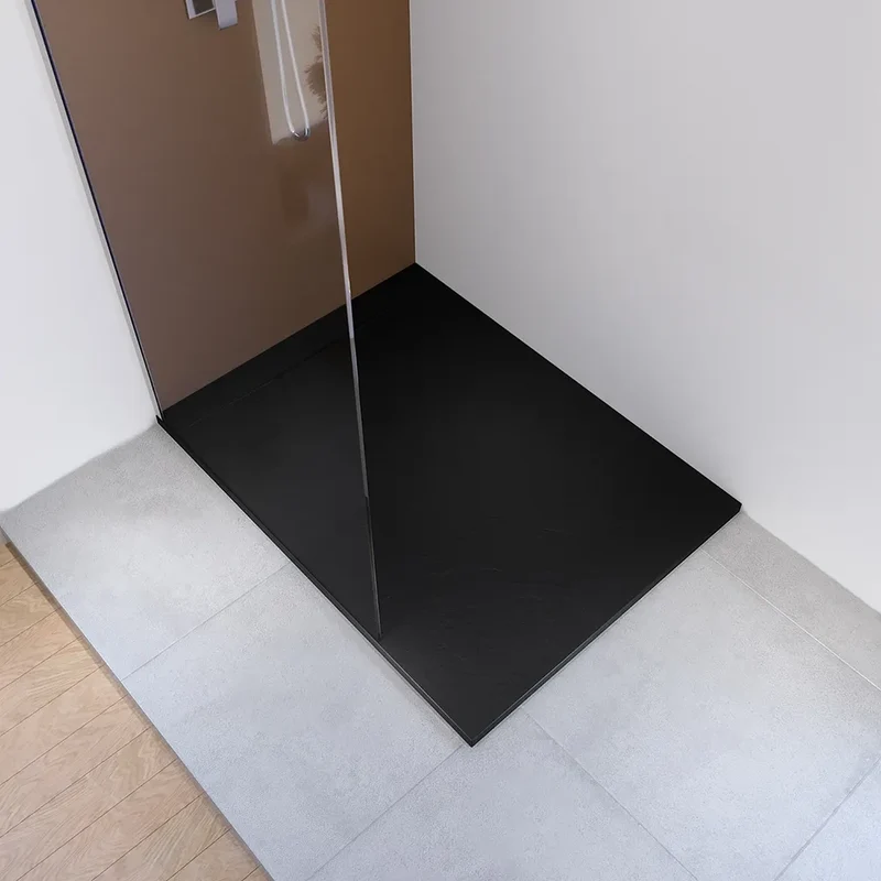 Piatto doccia 80x90 cm in marmoresina nero effetto pietra | Paros