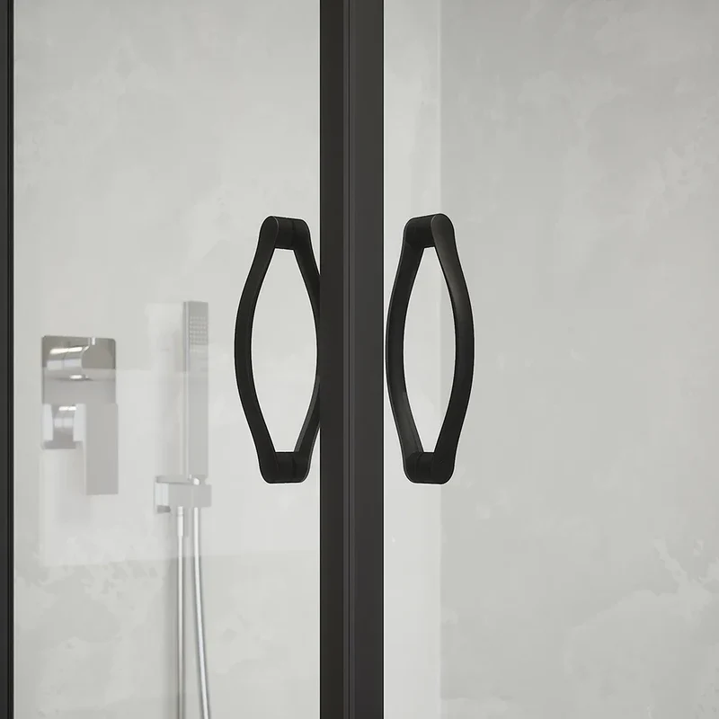 Box doccia angolare 70x70 cm trasparente 4 mm profili neri | Willis