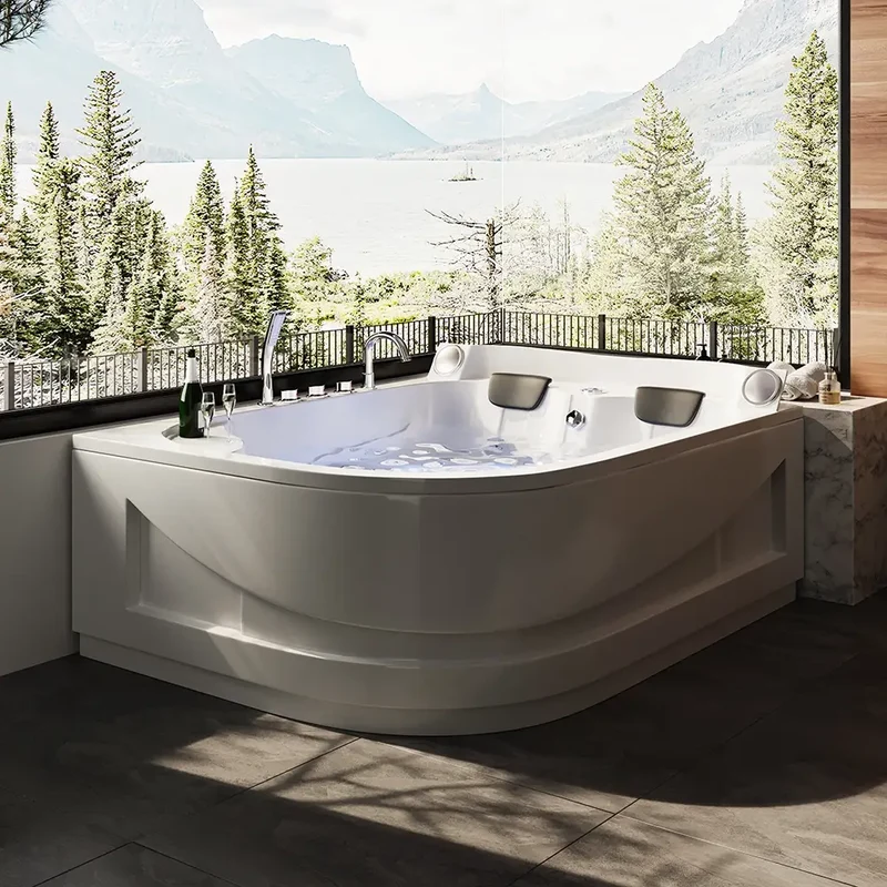 Vasca idromassaggio due posti 180x140 cm design moderno e cromoterapia | Lullaby Eco
