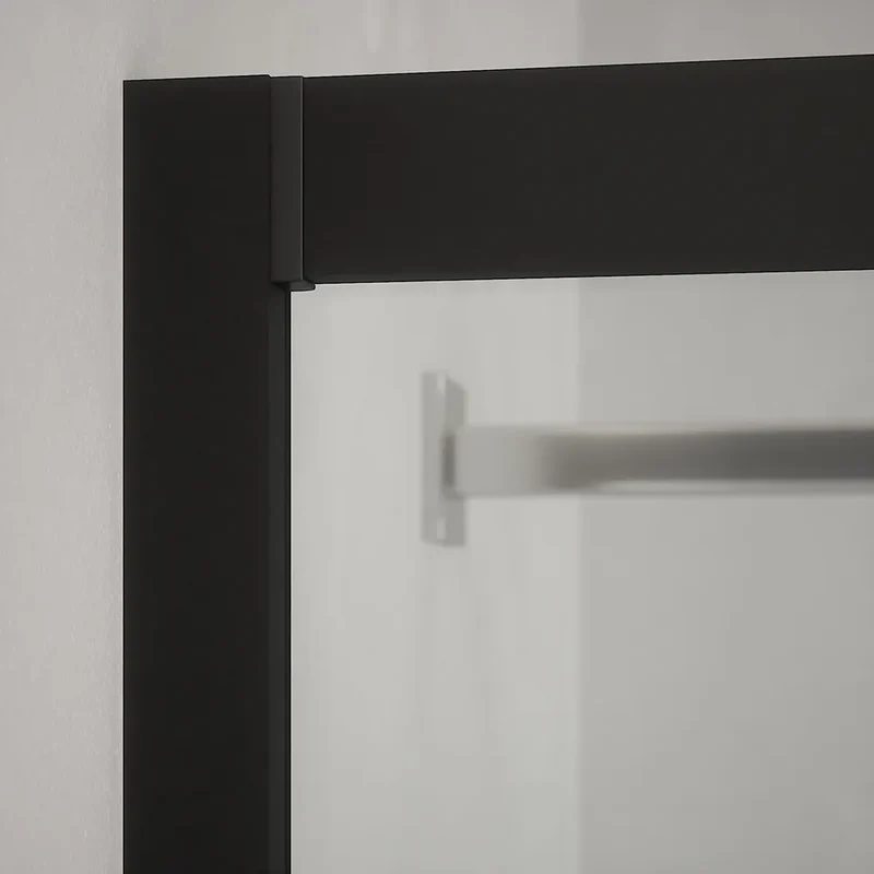 Box doccia angolare 80x80 cm trasparente 4 mm profili neri | Willis