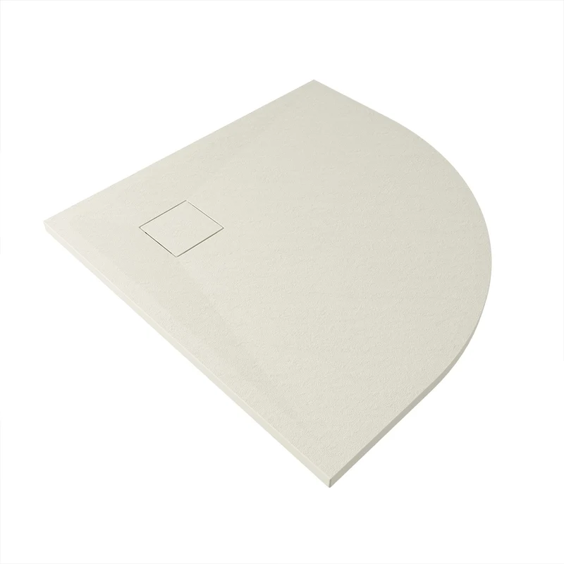 Piatto doccia 80x80 cm semicircolare colore avorio effetto pietra | Samos