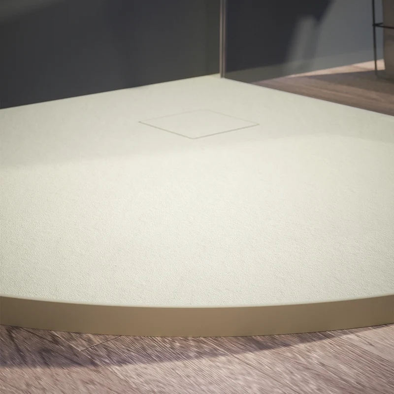 Piatto doccia 80x80 cm semicircolare colore avorio effetto pietra | Samos