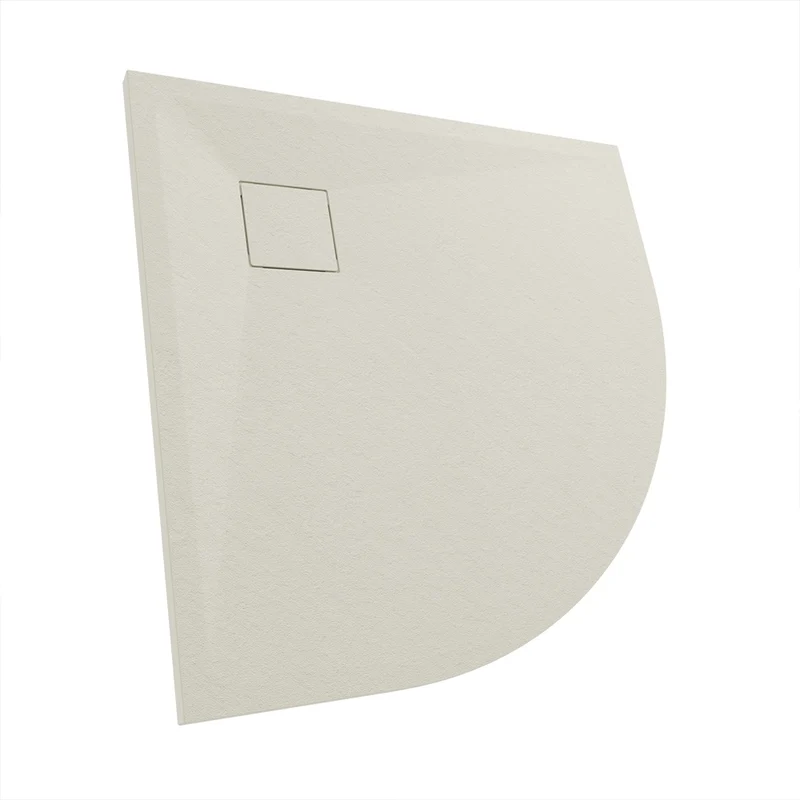 Piatto doccia 80x80 cm semicircolare colore avorio effetto pietra | Samos