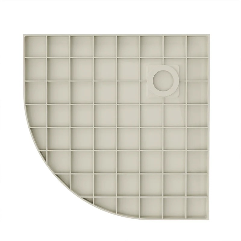Piatto doccia 80x80 cm semicircolare colore avorio effetto pietra | Samos