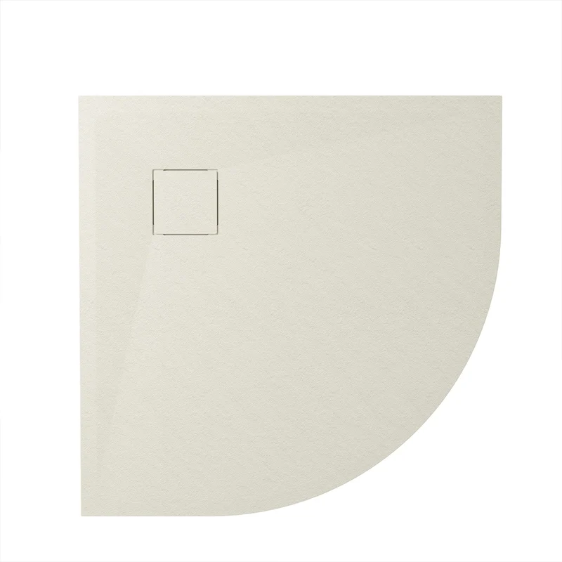 Piatto doccia 80x80 cm semicircolare colore avorio effetto pietra | Samos