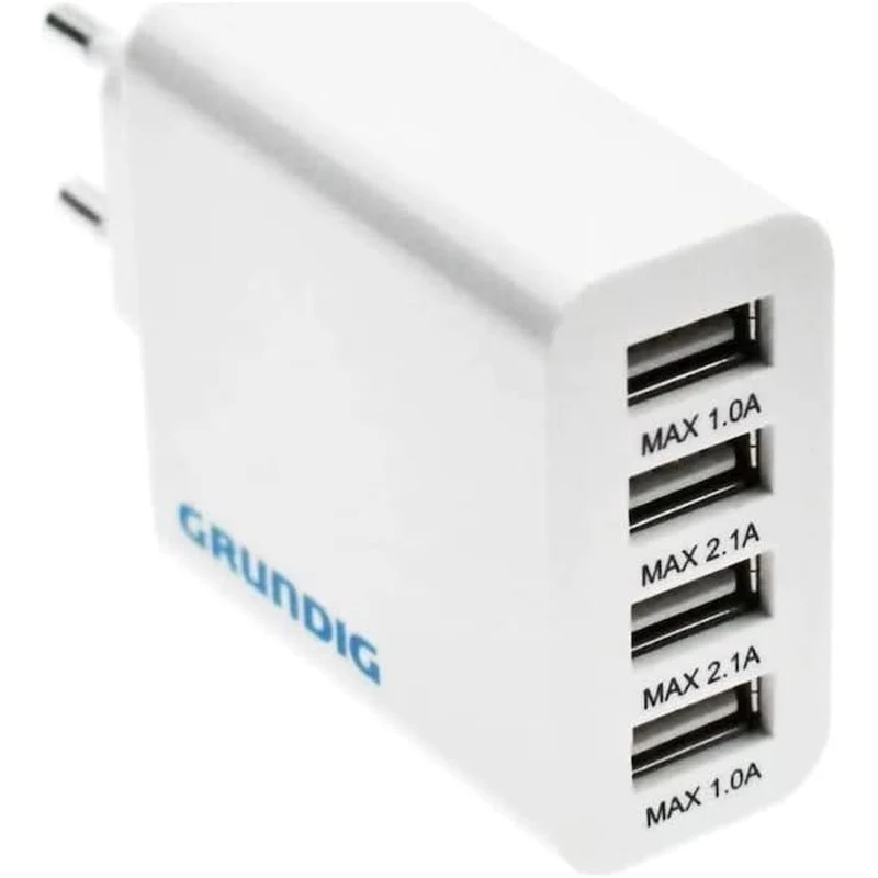 Caricatore USB 4 Porte Caricabatterie Smartphone 230 V Alimentatore Multiplo