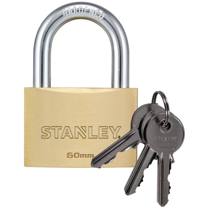 Stanley Lucchetto Arco Standard in Acciaio Cementato da 60 mm con 3 Chiavi