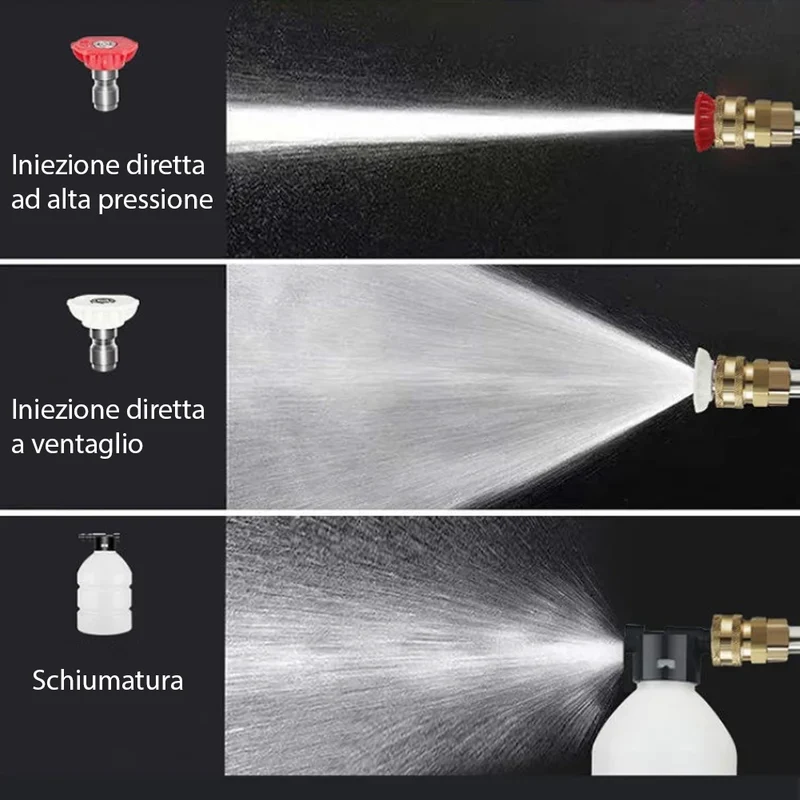 Idropulitrice Portatile 2 Batterie 48V ad Alta Pressione con 2 Ugelli Valigetta