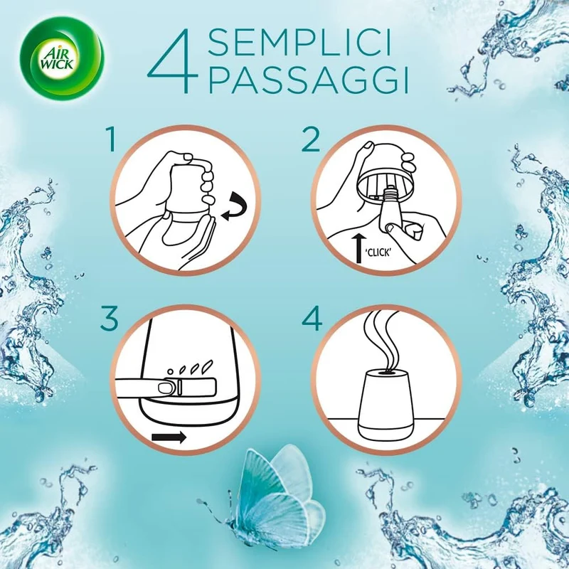 Airwick Armonia Istantanea 1 Diffusore di Oli Essenziali + 1 Ricarica Brezza Ocean