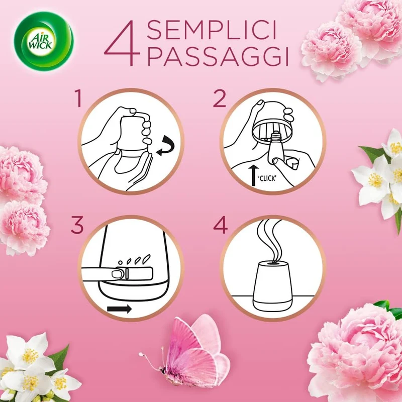 Airwick Armonia Istantanea 1 Diffusore di Oli Essenziali + 1 Ricarica Peonia