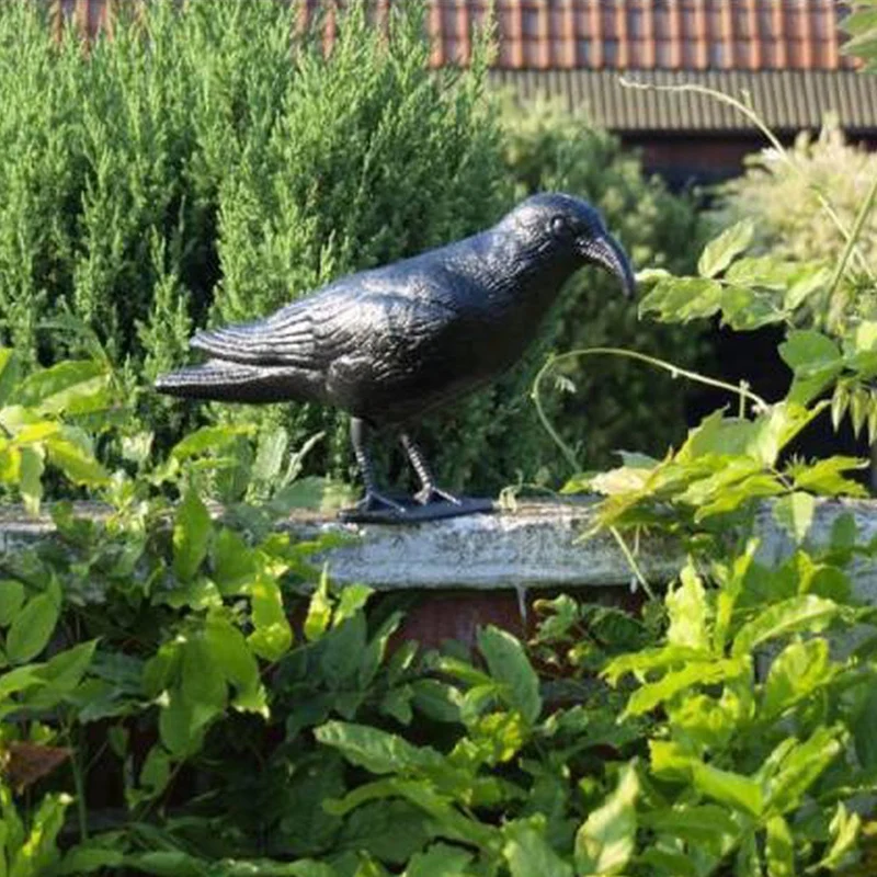 Corvo Dissuasore Statua Spauracchio spaventa passeri piccioni colombi 24,5 cm