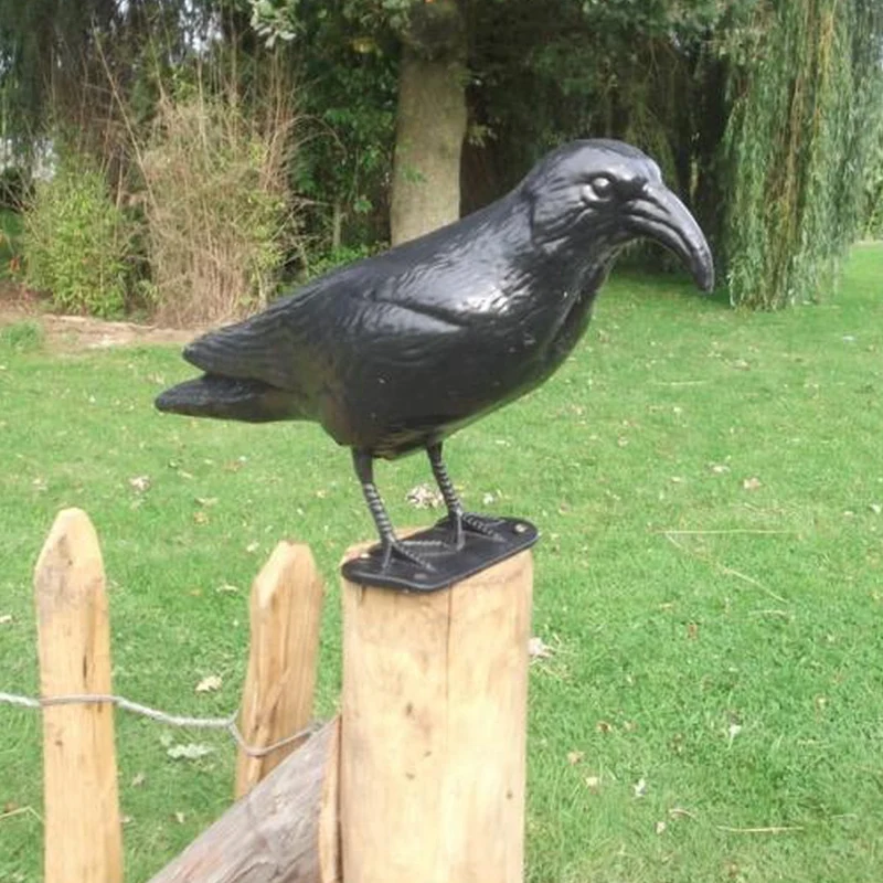 Corvo Dissuasore Statua Spauracchio spaventa passeri piccioni colombi 24,5 cm