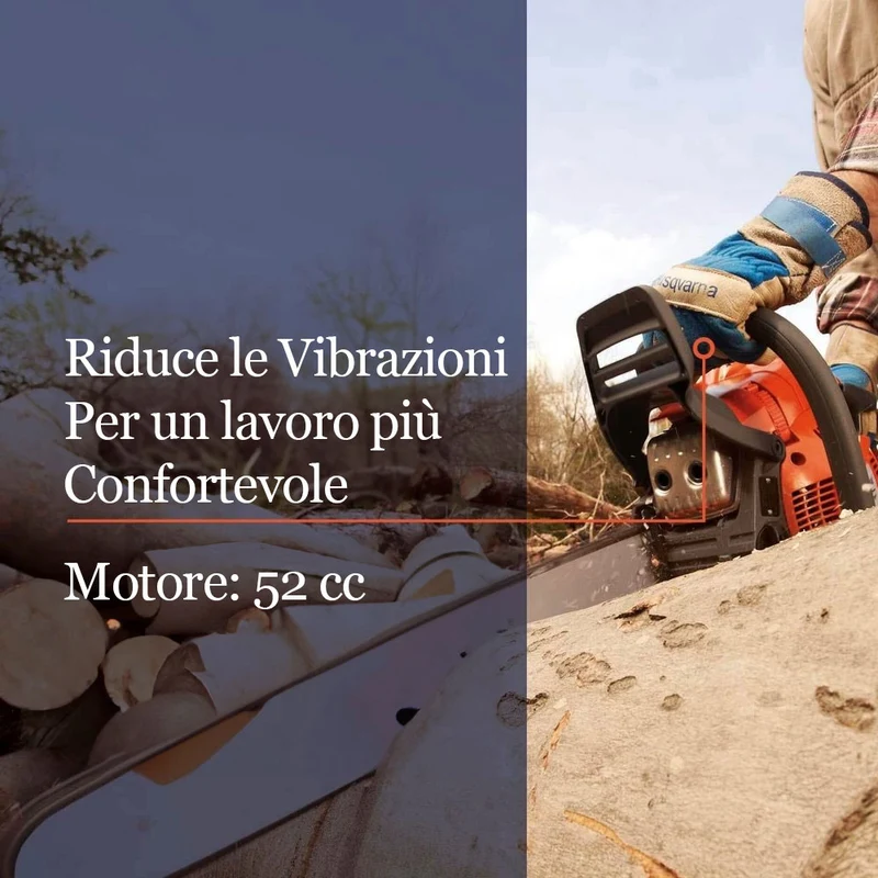 Motosega a Scoppio 52CC Con Motore 2 Tempi a Benzina Powertech Colore Arancione