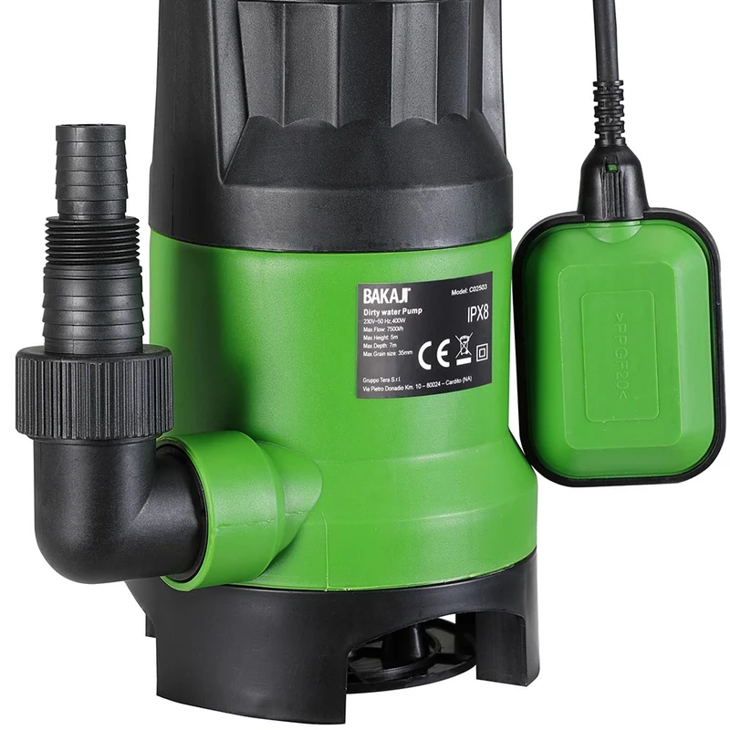 Pompa Immersione Elettropompa Sommersa Acque Scure Sporche e Chiare 400W 7000L/h