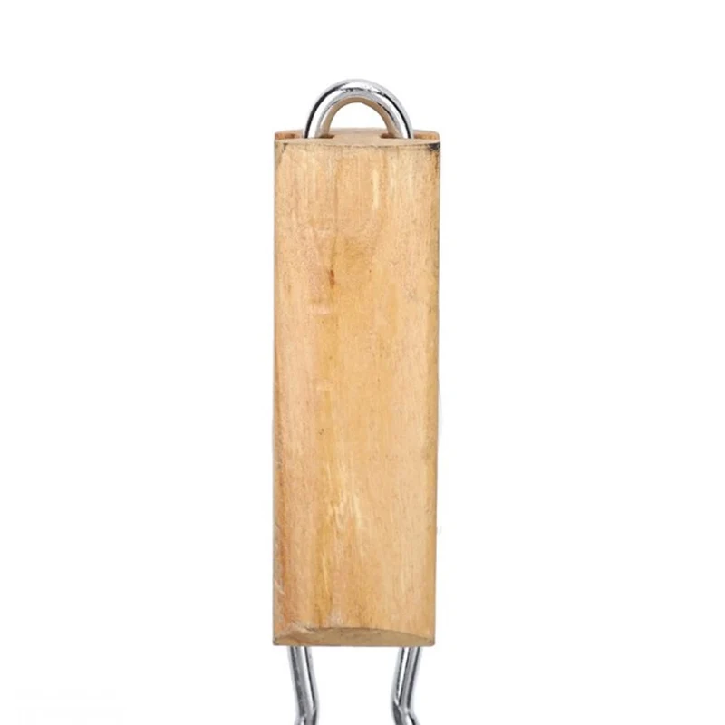 Bistecchiera in Ghisa con Manico in Legno Pieghevole Padella BBQ 35 x 21 x 8 cm