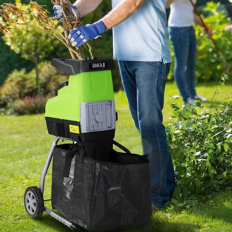 Biotrituratore Elettrico Tritafoglie 2800 W Trituratore Compostaggio Foglie 60LT