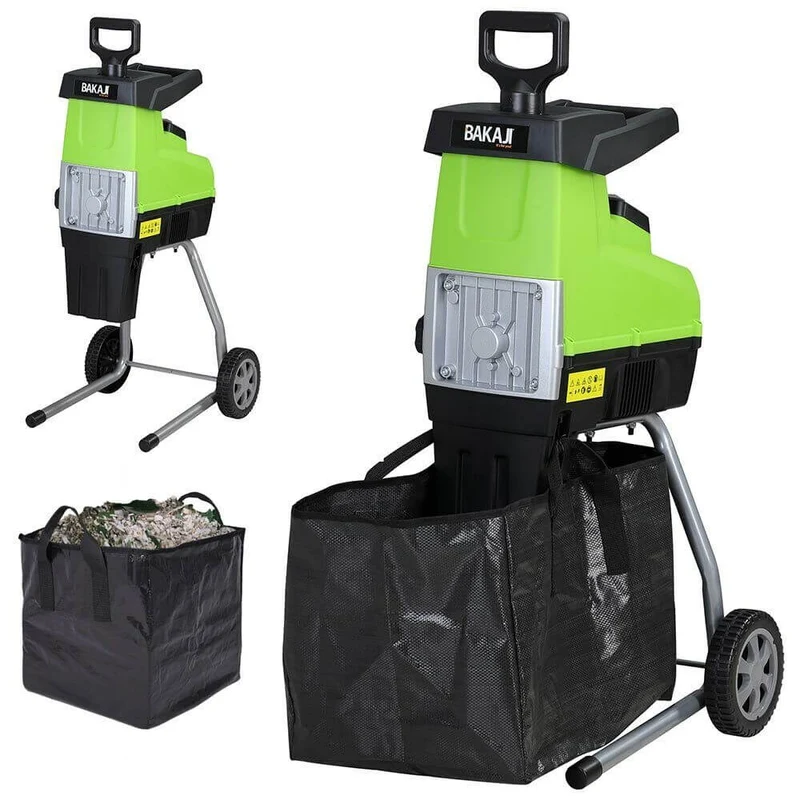 Biotrituratore Elettrico Tritafoglie 2800 W Trituratore Compostaggio Foglie 60LT