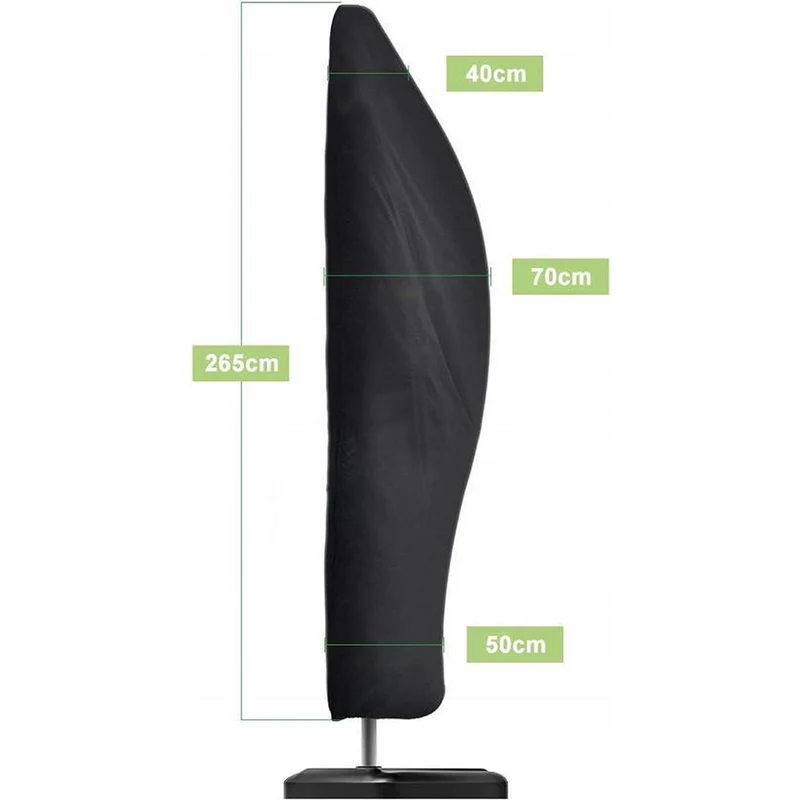 Copertura per Ombrellone da Giardino Resistente in Poliestere Verde 265 x 70 cm