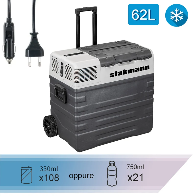 Frigorifero per Auto Barca Camper 12V e 220V con Compressore AC/DC Portatile 62L