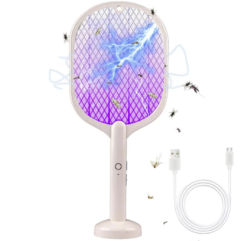 Racchetta Elettrica Ricaricabile Fulmina Zanzare Antinsetto Mosche con Cavo USB