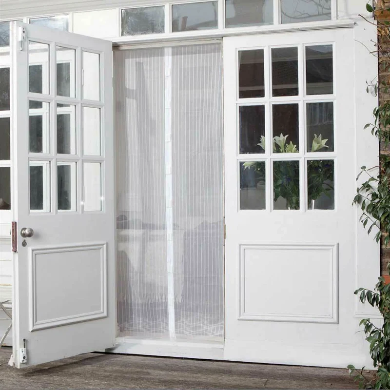 Zanzariera Magnetica 120x240 cm Bianca Universale 18 Magneti Tenda Magic Mesh