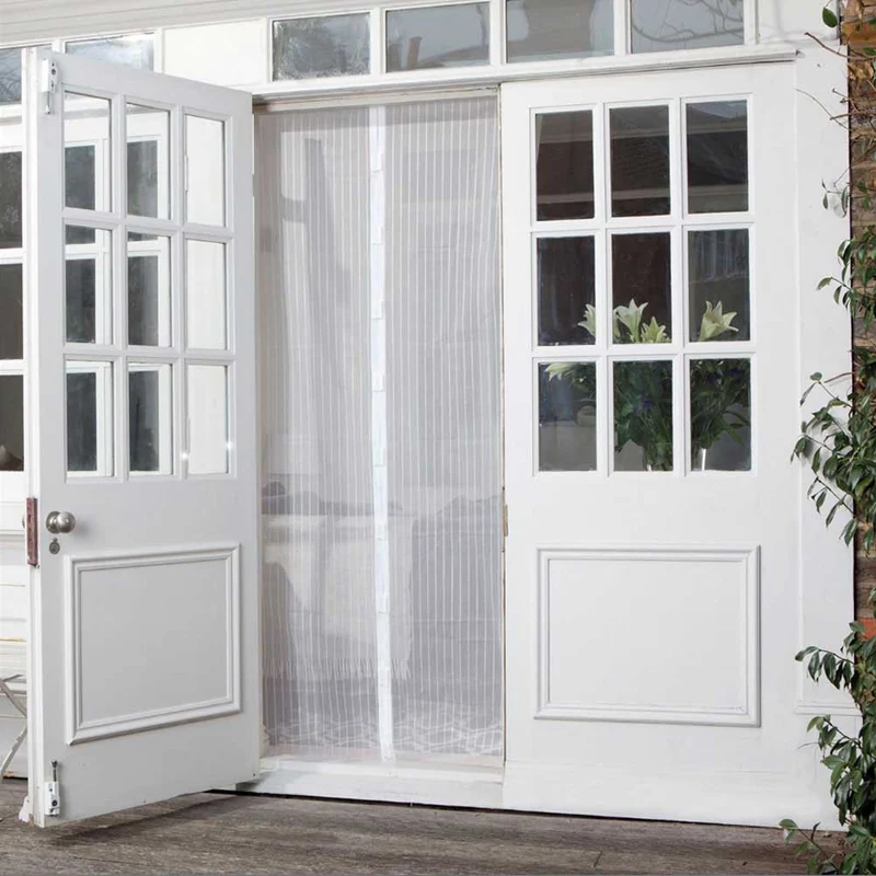 Zanzariera Magnetica 120x240 cm Bianca Universale 18 Magneti Tenda Magic Mesh