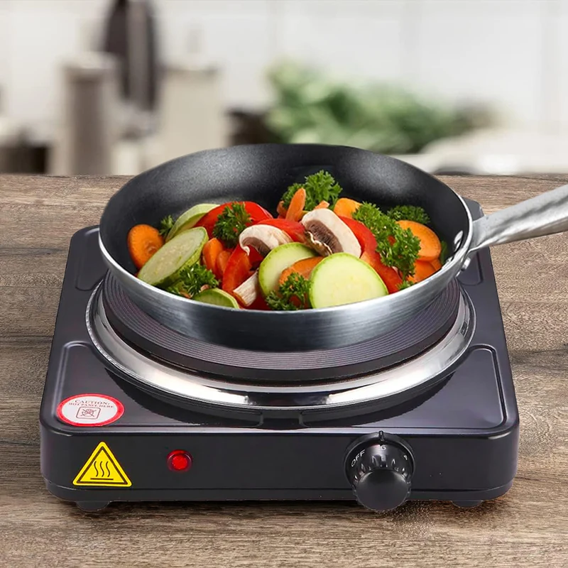 Piastra Fornello Elettrico 1000 W Potenza Termostato Regolabile Piastra 15,5cm