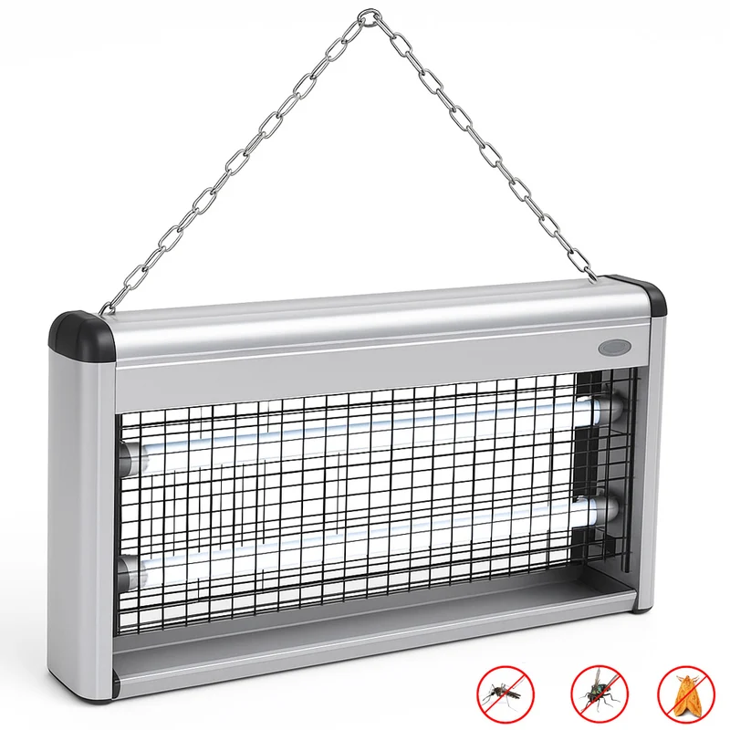 Zanzariera Elettrica 40W Slim Salvaspazio Anti Zanzare Mosche 2 Lampade UV x 20W