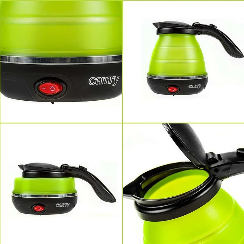 Bollitore Elettrico Pieghevole 0,5L 750W Acqua Calda da Viaggio Portatile Camry