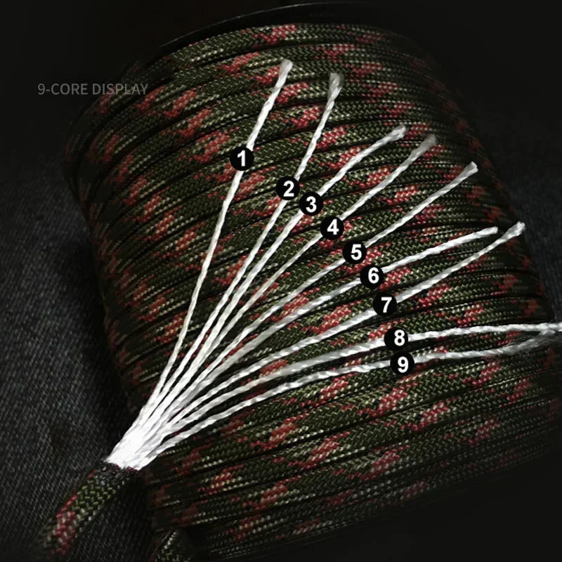 550 Paracord Touw 100m – 9-Kern Outdoor Touw met Slijtvast en Flexibel Ontwerp