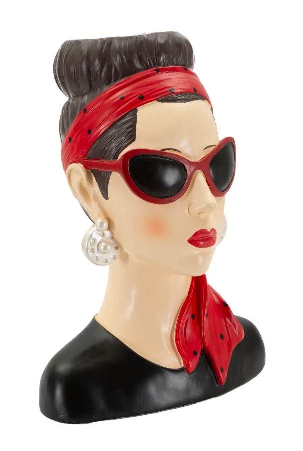 Vaso Donna Hollywood 21x16x27 cm in Resina Multicolor