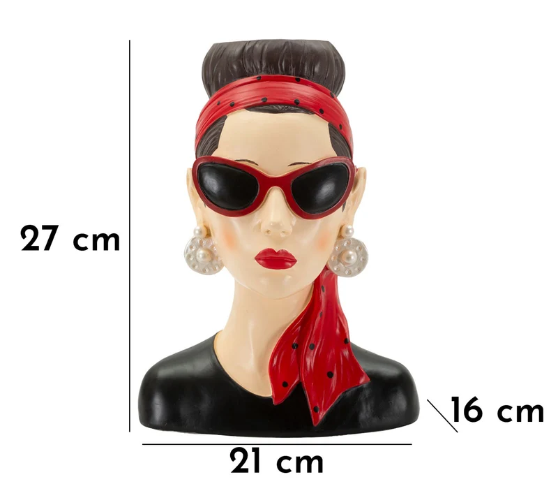 Vaso Donna Hollywood 21x16x27 cm in Resina Multicolor