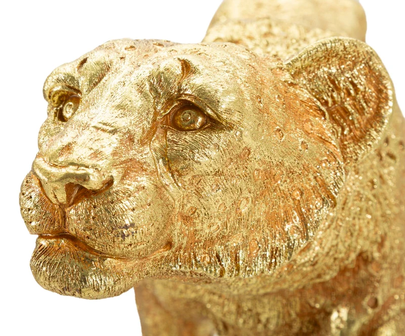 Decorazione Leopardo Shant 89x21x33 cm in Resina Oro