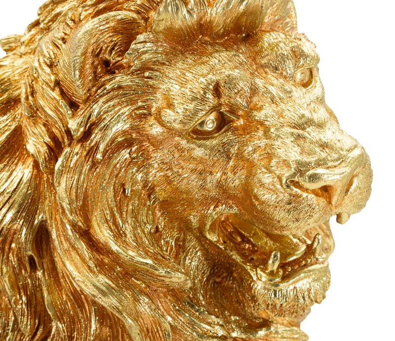 Decorazione Leone Shant 45x29x55 cm in Resina Oro