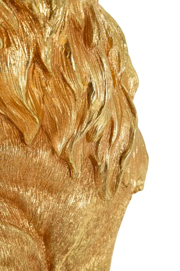 Decorazione Re Leone Shant 30x42x74 cm in Resina Oro
