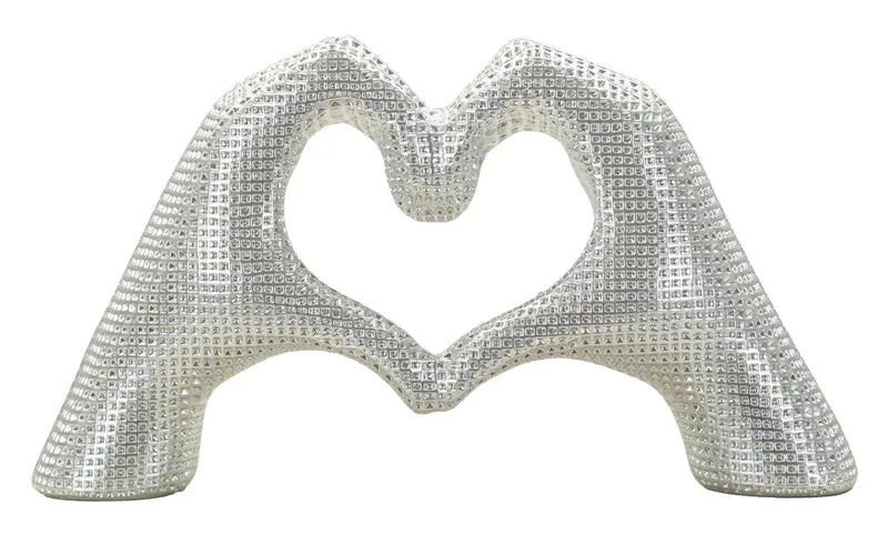 Scultura Lover Silver 25x7,5x13,5 cm in Resina Argento