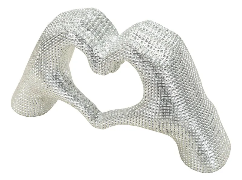 Scultura Lover Silver 25x7,5x13,5 cm in Resina Argento