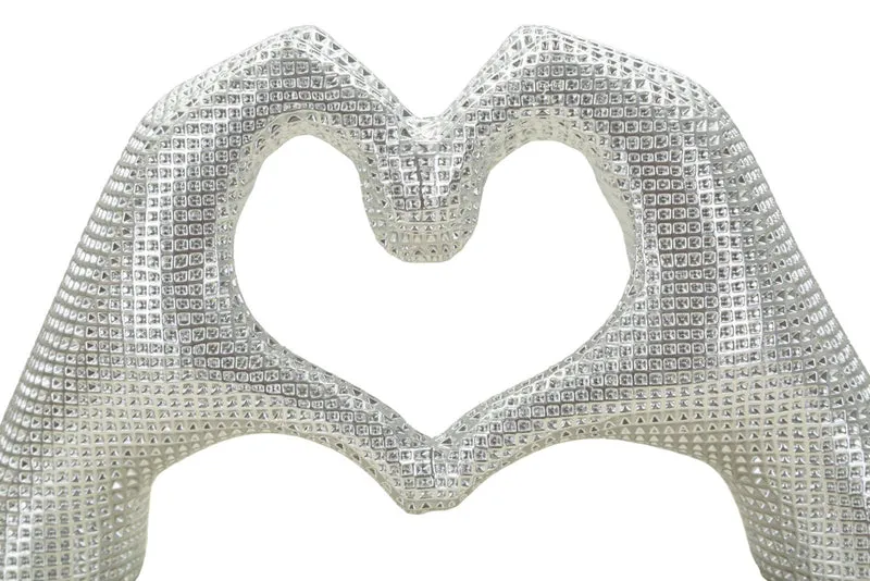 Scultura Lover Silver 25x7,5x13,5 cm in Resina Argento
