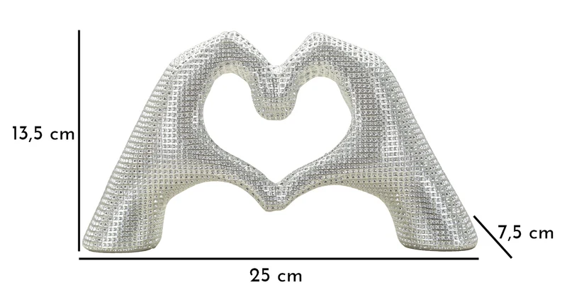 Scultura Lover Silver 25x7,5x13,5 cm in Resina Argento