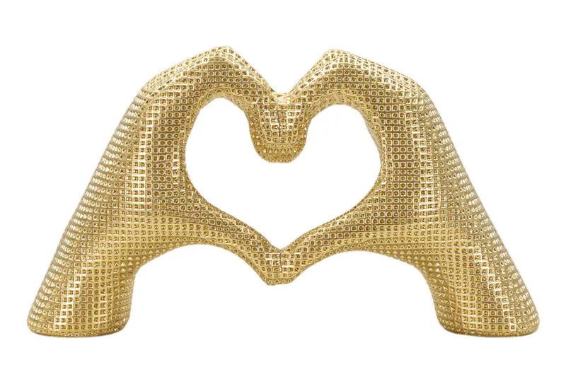 Scultura Lover Gold 25x7,5x13,5 cm in Resina Oro