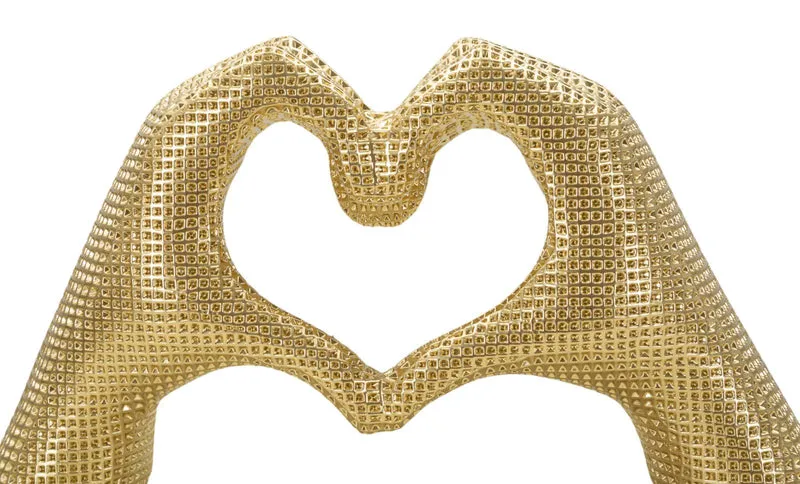 Scultura Lover Gold 25x7,5x13,5 cm in Resina Oro