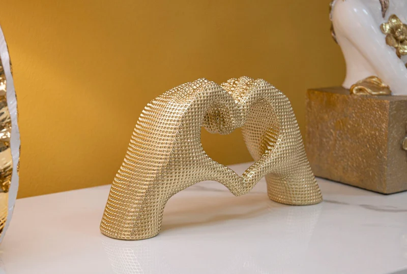 Scultura Lover Gold 25x7,5x13,5 cm in Resina Oro
