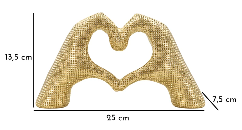Scultura Lover Gold 25x7,5x13,5 cm in Resina Oro