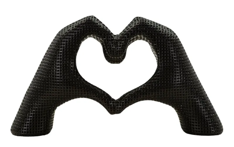 Scultura Lover Black 25x7,5x13,5 cm in Resina Nero