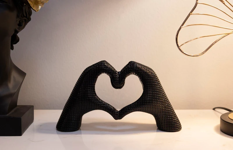 Scultura Lover Black 25x7,5x13,5 cm in Resina Nero