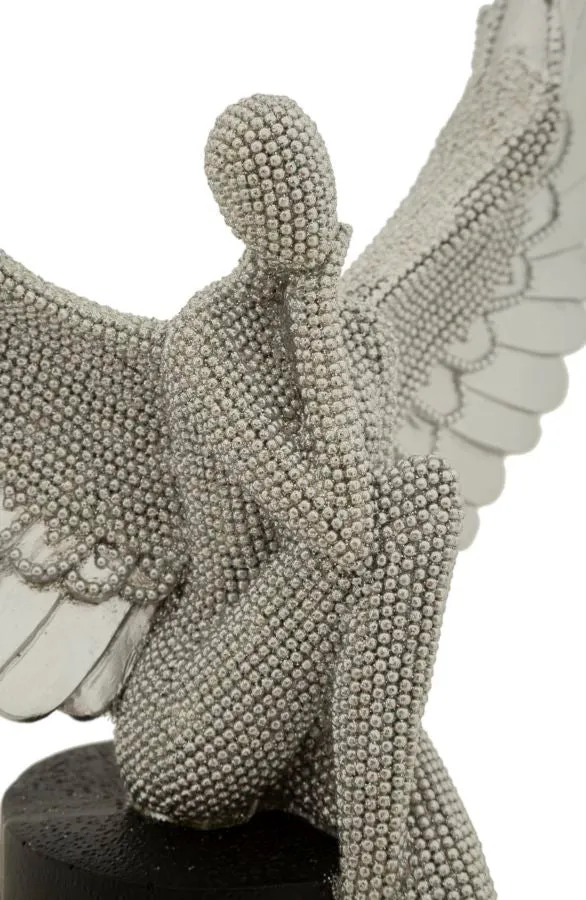 Statuetta Sparky 24x8x34 cm in Resina Argento e Nero