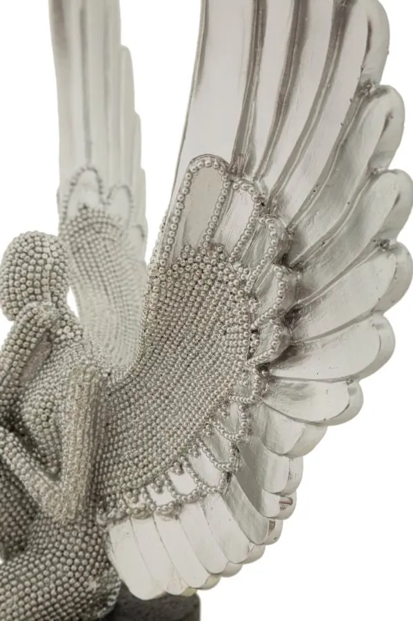 Statuetta Sparky 24x8x34 cm in Resina Argento e Nero