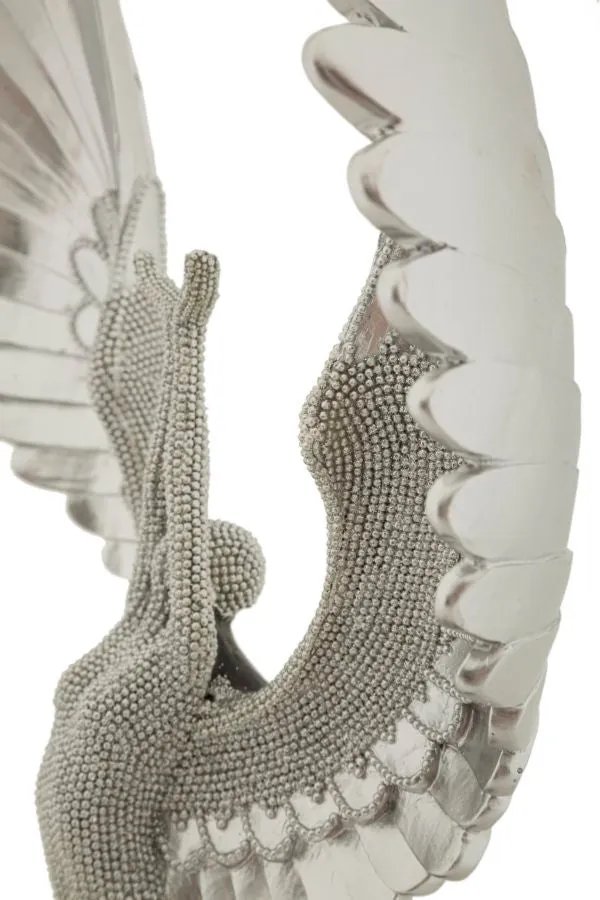 Statuetta Sparky 26x9x48 cm in Resina Argento e Nero